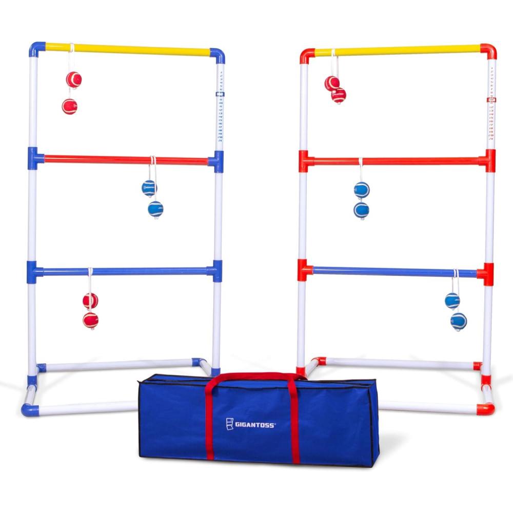 imageGoSports Premium Ladder Toss Outdoor Game Set with 6 Bolo Balls Travel Carrying Case and Score Trackers  Choose Between Standard and Giant Size SetsGiant Size
