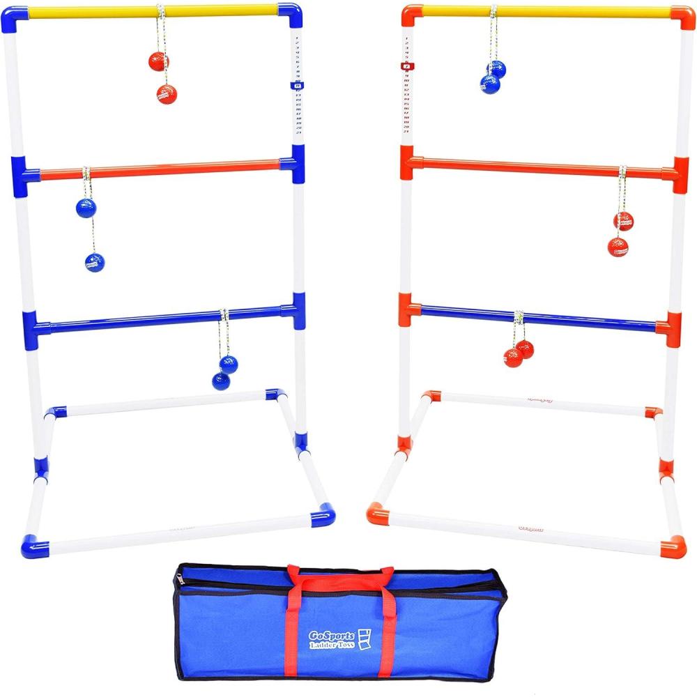 imageGoSports Premium Ladder Toss Outdoor Game Set with 6 Bolo Balls Travel Carrying Case and Score Trackers  Choose Between Standard and Giant Size SetsStandard Size