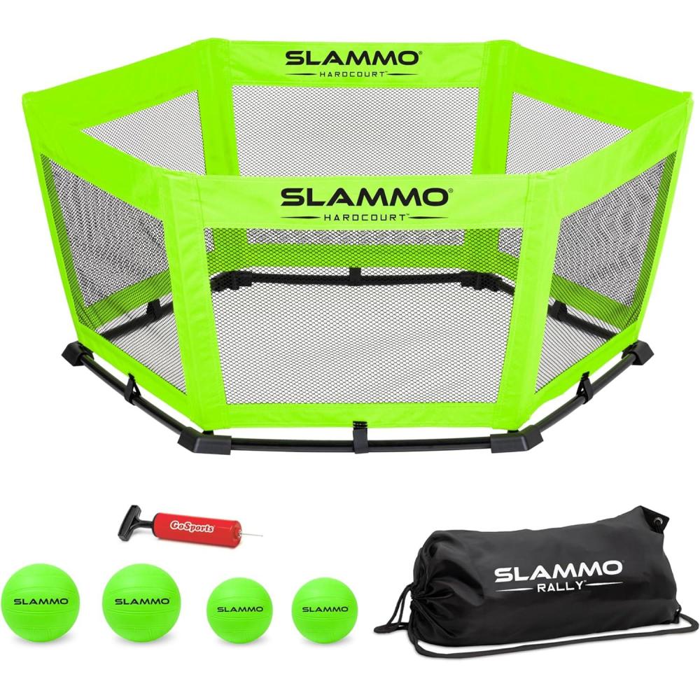 imageGoSports Slammo Rally  Vertical Net for Longer Rallies  Choose Original or Hardcourt Roundnet Game SetHardcourt