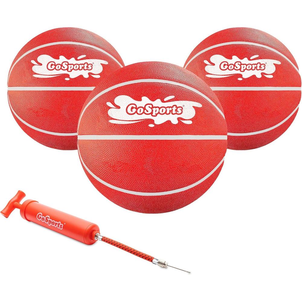 imageGoSports Swimming Pool Basketballs 3 Pack  Red or Blue  Great for Floating Water Basketball HoopsRed 65 Inch  3 Pack
