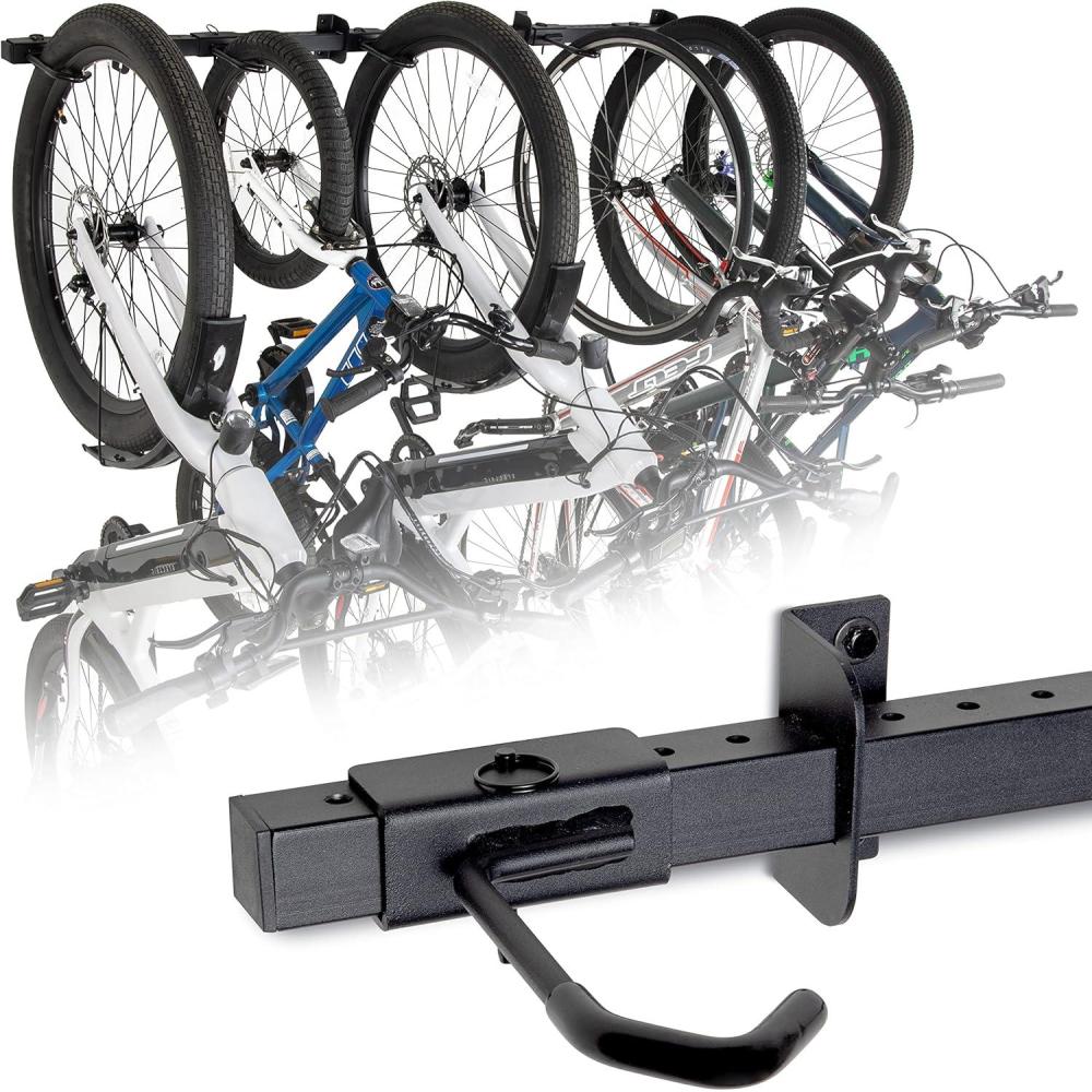 imageGoSports Wall Mounted Bike Rack for Garage  Vertical Storage for 4 to 6 Bicycles