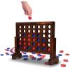 GoSports 1 Foot Width Wooden 4 in a Row Game – Choose White or Dark Stain – Includes Connect Coins, Portable Case and Rules(Dark Stain Finish)