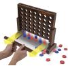 GoSports 1 Foot Width Wooden 4 in a Row Game – Choose White or Dark Stain – Includes Connect Coins, Portable Case and Rules(Dark Stain Finish)
