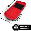 GoSports 2 Person Premium Snow Sled – Choose Red or Blue – Double Walled Construction, Pull Strap and Padded Seat(Red)
