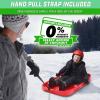 GoSports 2 Person Premium Snow Sled – Choose Red or Blue – Double Walled Construction, Pull Strap and Padded Seat(Red)