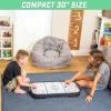 GoSports 30 Inch Table Top Air Hockey Game for Kids – Portable, Battery Operated Game Table – Oak(Black)