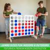 GoSports 4 Foot Width Giant Portable 4 in a Row Game Dark Wood Stain with Rules and Carry Bag(Classic White Finish)