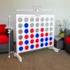 GoSports 4 Foot Width Giant Portable 4 in a Row Game Dark Wood Stain with Rules and Carry Bag(Classic White Finish)