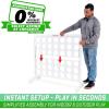 GoSports 4 Foot Width Giant Portable 4 in a Row Game Dark Wood Stain with Rules and Carry Bag(Classic White Finish)