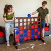 GoSports 4 Foot Width Giant Portable 4 in a Row Game Dark Wood Stain with Rules and Carry Bag(Dark Stain Finish)