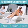GoSports Coast Modern in Pool Lounge Chair – Waterproof & Weighted Chaise Lounger – Outdoor Pool Furniture for Patio or in Baja Shelf(Riser Kit)