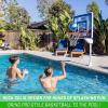 GoSports Deck-Mounted Splash Hoop Elite Inground Pool Basketball Game with Regulation Rim, 2 Basketballs and Pump – Choose Your Style(Permanent Inground Base)