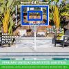 GoSports Deck-Mounted Splash Hoop Elite Inground Pool Basketball Game with Regulation Rim, 2 Basketballs and Pump – Choose Your Style(Permanent Inground Base)