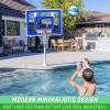 GoSports Deck-Mounted Splash Hoop Elite Inground Pool Basketball Game with Regulation Rim, 2 Basketballs and Pump – Choose Your Style(Permanent Inground Base)