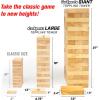 GoSports Giant Wooden Stacking Game – Stacks Up to 5 ft – Choose Brown Wood Stain, Gray, Natural, Stars & Stripes, or Tropical Hardwood – Toppling Tower(Natural)