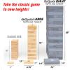 GoSports Giant Wooden Stacking Game – Stacks Up to 5 ft – Choose Brown Wood Stain, Gray, Natural, Stars & Stripes, or Tropical Hardwood – Toppling Tower(Gray)