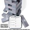 GoSports Giant Wooden Stacking Game – Stacks Up to 5 ft – Choose Brown Wood Stain, Gray, Natural, Stars & Stripes, or Tropical Hardwood – Toppling Tower(Gray)