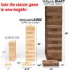 GoSports Giant Wooden Stacking Game – Stacks Up to 5 ft – Choose Brown Wood Stain, Gray, Natural, Stars & Stripes, or Tropical Hardwood – Toppling Tower(Brown)