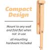 GoSports Hook 21 Wall Mount Ring Swing Game – Play Indoors or Outdoors with Foldable Arm(Natural Varnish)