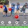 GoSports Inflatable Dodgeballs – Choose 5 Inch or 7 Inch No Sting Balls – Set of 6 Includes Ball Pump & Mesh Bag(7″ Red)