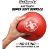 GoSports Inflatable Dodgeballs – Choose 5 Inch or 7 Inch No Sting Balls – Set of 6 Includes Ball Pump & Mesh Bag(7″ Red)