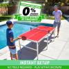 GoSports Mid-Size Table Tennis Game Set – Red or Blue – Indoor/Outdoor Portable Table Tennis Game with Net, 2 Table Tennis Paddles and 4 Balls(Red Table)
