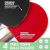 GoSports Mid-Size Table Tennis Game Set – Red or Blue – Indoor/Outdoor Portable Table Tennis Game with Net, 2 Table Tennis Paddles and 4 Balls(Red Table)
