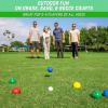 GoSports Mini Travel Size Bocce Game Set with 8 Balls, Pallino, Tote Bag and Measuring Rope – Choose Your Size(65mm Travel Size Bocce)