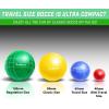 GoSports Mini Travel Size Bocce Game Set with 8 Balls, Pallino, Tote Bag and Measuring Rope – Choose Your Size(65mm Travel Size Bocce)