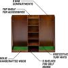 GoSports Premium Wooden Golf Bag Organizer and Storage Rack – Black, White or Brown Finish – Holds 2 Golf Bags(Double Rack – Brown)