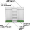 GoSports Premium Wooden Golf Bag Organizer and Storage Rack – Black, White or Brown Finish – Holds 2 Golf Bags(White)