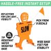 GoSports Slow Down Man! Street Safety Sign – 3 ft High Visibility Kids at Play Signage for Neighborhoods with 9 Decal Options and Flag