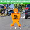 GoSports Slow Down Man! Street Safety Sign – 3 ft High Visibility Kids at Play Signage for Neighborhoods with 9 Decal Options and Flag