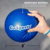 GoSports Soft Skin Foam Playground Dodgeballs – Choose 6 or 7 Inch No Sting Balls for Kids – Set of 6 Includes Mesh Carry Bag(Blue)