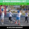 GoSports Soft Skin Foam Playground Dodgeballs – Choose 6 or 7 Inch No Sting Balls for Kids – Set of 6 Includes Mesh Carry Bag(Blue)
