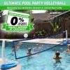 GoSports Splash Net PRO Pool Volleyball Net – Red, White, or Blue – Includes 2 Water Volleyballs and Pump(Blue)