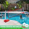 GoSports Splash Net PRO Pool Volleyball Net – Red, White, or Blue – Includes 2 Water Volleyballs and Pump(Red)