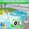GoSports Splash Net PRO Pool Volleyball Net – Red, White, or Blue – Includes 2 Water Volleyballs and Pump(White)