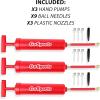 GoSports Sports Ball Inflation Pump 3 Pack with Needles & Travel Bag Great for Parents, Coaches and Sports Camps