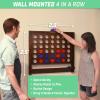 GoSports Wall Mounted Giant 4 in a Row – Jumbo Four in a Row with Coins – Black(Brown)