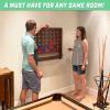 GoSports Wall Mounted Giant 4 in a Row – Jumbo Four in a Row with Coins – Black(Brown)