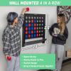 GoSports Wall Mounted Giant 4 in a Row Game – Jumbo 4 Connect Family Fun with Coins(Black)
