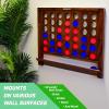 GoSports Wall Mounted Giant 4 in a Row Game – Jumbo 4 Connect Family Fun with Coins(Brown)