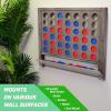 GoSports Wall Mounted Giant 4 in a Row Game – Jumbo 4 Connect Family Fun with Coins(Gray Stained)