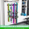 GoSports Wall Mounted Ski and Snowboard Storage Rack – 2 or 8 Ski Sizes(8 Pairs of Skis  or 4 Snowboards)