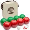 GoSports 100 mm Regulation Bocce Set with 8 Balls, Pallino, Case and Measuring Rope – Premium Official Size Set