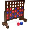GoSports 2 foot Width Giant 4 in a Row Game with Carrying Case, Made from Wood(Dark Stain Finish)