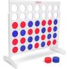 GoSports 4 Foot Width Giant Portable 4 in a Row Game Dark Wood Stain with Rules and Carry Bag(Classic White Finish)
