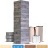 GoSports Giant Wooden Stacking Game – Stacks Up to 5 ft – Choose Brown Wood Stain, Gray, Natural, Stars & Stripes, or Tropical Hardwood – Toppling Tower(Gray)