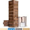 GoSports Giant Wooden Stacking Game – Stacks Up to 5 ft – Choose Brown Wood Stain, Gray, Natural, Stars & Stripes, or Tropical Hardwood – Toppling Tower(Brown)